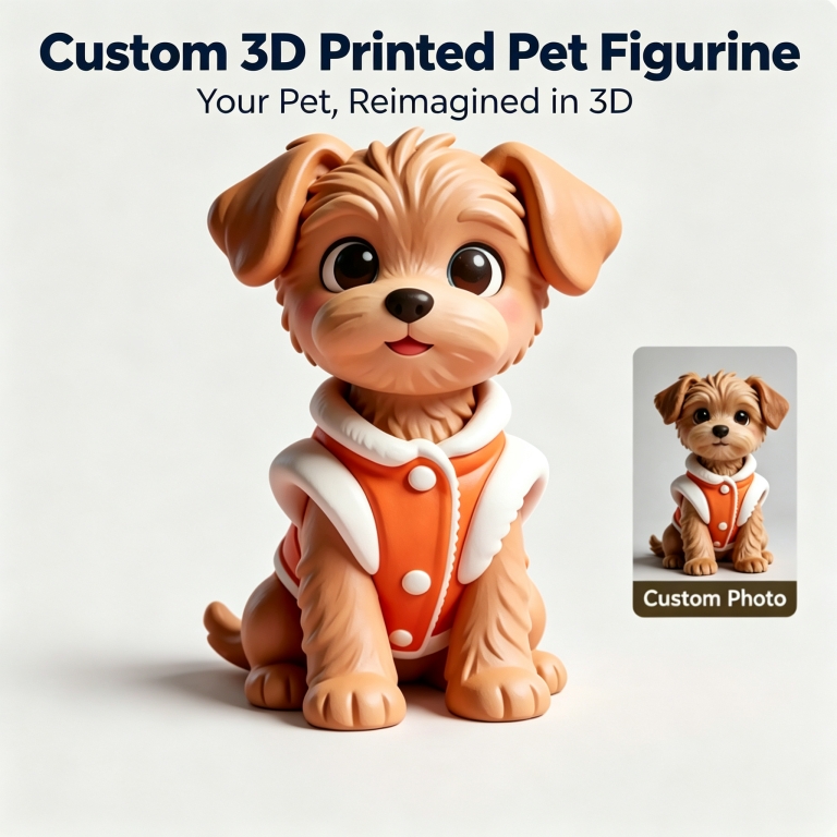 Custom 3D Printed Pet Figurine: Your Pet, Reimagined in 3D