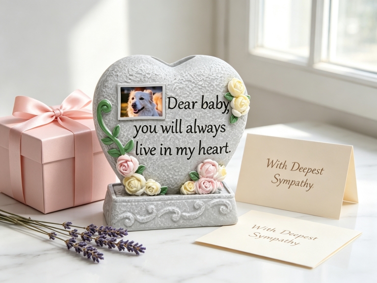 Pet Memorial Stone Urn for Dogs & Cats — Hand-Finished Resin Keepsake for Ashes